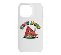 Carcasa para iPhone 14 Pro MAX Símbolo de la Paz con Forma de sandía Stay Juicy Chill, Estilo Retro y