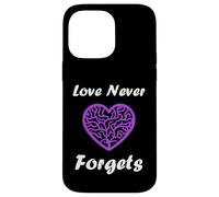 Carcasa para iPhone 14 Pro MAX Simple Purple Quote Alzheimer's Love Never Forgets
