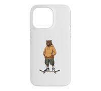 Carcasa para iPhone 14 Pro MAX Skateboarder-Bear va a Patinar