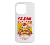 Carcasa para iPhone 14 Pro MAX Slow Sundays Pancake Breakfast Funny Illustration Graphic