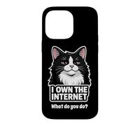 Carcasa para iPhone 14 Pro MAX Smug Tuxedo Cat posee el felino Divertido de Internet