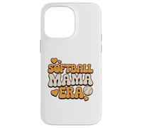Carcasa para iPhone 14 Pro MAX Softball Mama Era Retro Groovy Baseball Mom Vibes Love Cute