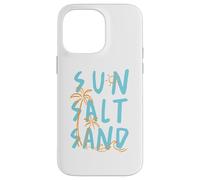 Carcasa para iPhone 14 Pro MAX Sol Sal y Arena Playa Vacaciones Palmera Océano Olas
