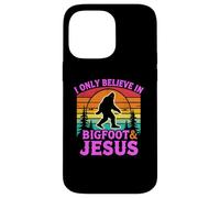 Carcasa para iPhone 14 Pro MAX Solo Creo en el Divertido Dios Retro de Bigfoot y Jesús, Sasquatch