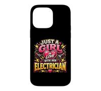 Carcasa para iPhone 14 Pro MAX Solo una Chica Enamorada de su Electricista Electricista Divertido