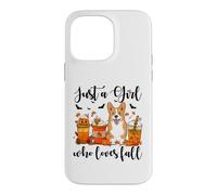 Carcasa para iPhone 14 Pro MAX Solo una Chica Que ama el otoño, Corgi Dog Pumpkin Cozy Autumn