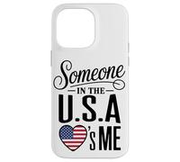 Carcasa para iPhone 14 Pro MAX Someone In The U S A Loves Me Heart Flag
