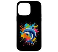 Carcasa para iPhone 14 Pro MAX Splash Art Dolphin Design Hermosos Amantes de los Delfines