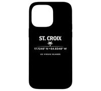Carcasa para iPhone 14 Pro MAX St Croix USVI Coordenadas Diseño de Viajes