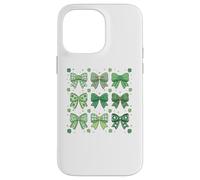 Carcasa para iPhone 14 Pro MAX St Patrick’s Day Green Shamrock Bow Coquette St Patricks Day