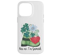Carcasa para iPhone 14 Pro MAX St. Patricks Day GNOME and Shamrock Decor For Women Kiss Me