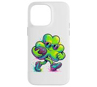 Carcasa para iPhone 14 Pro MAX St Patricks Day Shamrock Football Player