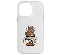 Carcasa para iPhone 14 Pro MAX Stay Cozy Beaver Vibes - Peluche de Castor