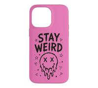 Carcasa para iPhone 14 Pro MAX Stay Weird Creepy Smile Humor gótico Estética Espeluznante