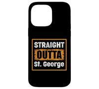Carcasa para iPhone 14 Pro MAX Straight Outta St. George Utah USA Retro Envejecido Vintage