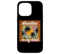 Carcasa para iPhone 14 Pro MAX Sunshine On My Mind - Palmera de Verano Retro para Playa de los años 70