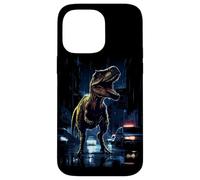 Carcasa para iPhone 14 Pro MAX T-Rex Dinosaur Roaring City at Night Graphic Design Japanese