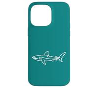 Carcasa para iPhone 14 Pro MAX Teal Shark Line Art Minimalista Surfer