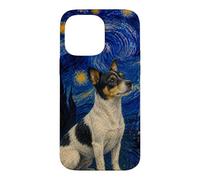 Carcasa para iPhone 14 Pro MAX Teddy Roosevelt Terrier Perro Van Gogh Noche Estrellada