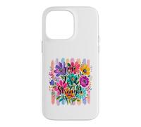Carcasa para iPhone 14 Pro MAX The Joy of The Lord Is My Strength Escritura Pretty Floral