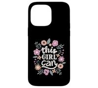 Carcasa para iPhone 14 Pro MAX This Girl Can Cute Floral Empowerment Tipografía