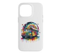 Carcasa para iPhone 14 Pro MAX Tie Dye School Bus Art Psychedelic Retro Colors Futuristic