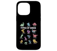 Carcasa para iPhone 14 Pro MAX Tipos de Dinosaurios Chibi Kawaii Dino Especies Niños