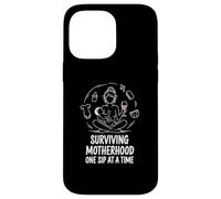 Carcasa para iPhone 14 Pro MAX Tired Sip Mom Surviving Motherhood