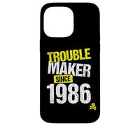 Carcasa para iPhone 14 Pro MAX Trouble Maker Desde 1986 - Año de Nacimiento de Broma sarcástica