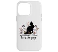 Carcasa para iPhone 14 Pro MAX Turn The Page Books & Cats Black Cat Women Floral Book Lover