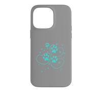 Carcasa para iPhone 14 Pro MAX Turquesa Huellas Huellas Acuarela Mascota Gatos Perro diseño