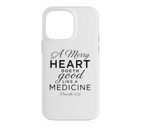 Carcasa para iPhone 14 Pro MAX Un Feliz Corazón Medicina Escritura Versículo Bíblico Proverbios 17:22