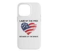Carcasa para iPhone 14 Pro MAX USA Corazón - Land of The Free Because of The Brave