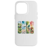 Carcasa para iPhone 14 Pro MAX Verano al Aire Libre Acuarela escenas Granja Playa Parque