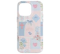 Carcasa para iPhone 14 Pro MAX Verso bíblico Rosa Pastel Cristiano fe Religiosa Floral