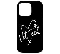 Carcasa para iPhone 14 Pro MAX Vet Tech con Huella de corazón y Pata de Perro Técnico Veterinario