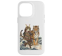Carcasa para iPhone 14 Pro MAX Vintage Anime Samurai Gato en Guerrero Tigre Japonés Otaku