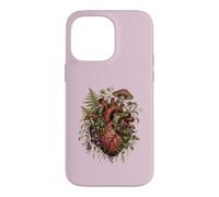 Carcasa para iPhone 14 Pro MAX Vintage Dark Academia Hongo Helecho Botánico Corazón