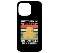 Carcasa para iPhone 14 Pro MAX Vintage Ellos piensan Que Estoy Loco Pero yo como el Amante de la Bala de heno