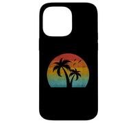 Carcasa para iPhone 14 Pro MAX Vintage Palmeras Puesta del Sol Retro Verano Chill Tropical Vibes