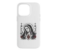 Carcasa para iPhone 14 Pro MAX Virgen María Sagrado Corazón Cristiano Gótico Rosas Católicas