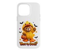 Carcasa para iPhone 14 Pro MAX What The Duck Halloween Teddy Bear Wearing Yeallow Duck