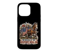Carcasa para iPhone 14 Pro MAX Wheels of History - Carro con Bandera Estadounidense