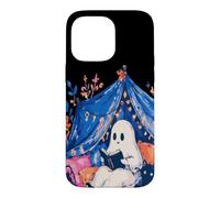 Carcasa para iPhone 14 Pro MAX Whimsical Ghost Reading Book in Tent Cozy Halloween Reader