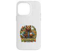 Carcasa para iPhone 14 Pro MAX Wisconsin Granja Oso Campo Naturaleza Cosecha