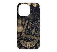 Carcasa para iPhone 14 Pro MAX Witchy Celestial Moon Phase Spellbook Dark Magic Book Lovers