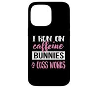 Carcasa para iPhone 14 Pro MAX Womens Girls I Run On Bunnies & Caffeine Bunny Lover
