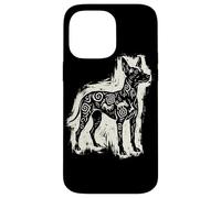 Carcasa para iPhone 14 Pro MAX Xoloitzcuintli Perro Mexicano Sin Pelo Azteca Xolo Linocut