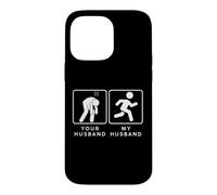 Carcasa para iPhone 14 Pro MAX Your Husband vs. My Hubby - Funny Marathon Running Design