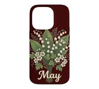 Carcasa para iPhone 14 Pro May Birth Flower Lily of The Valley & Hawthorn Birthday